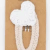 Clip crochet beige corazón