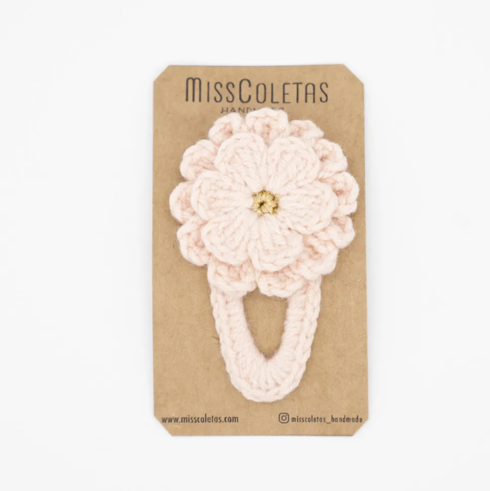 Clip crochet flor doble
