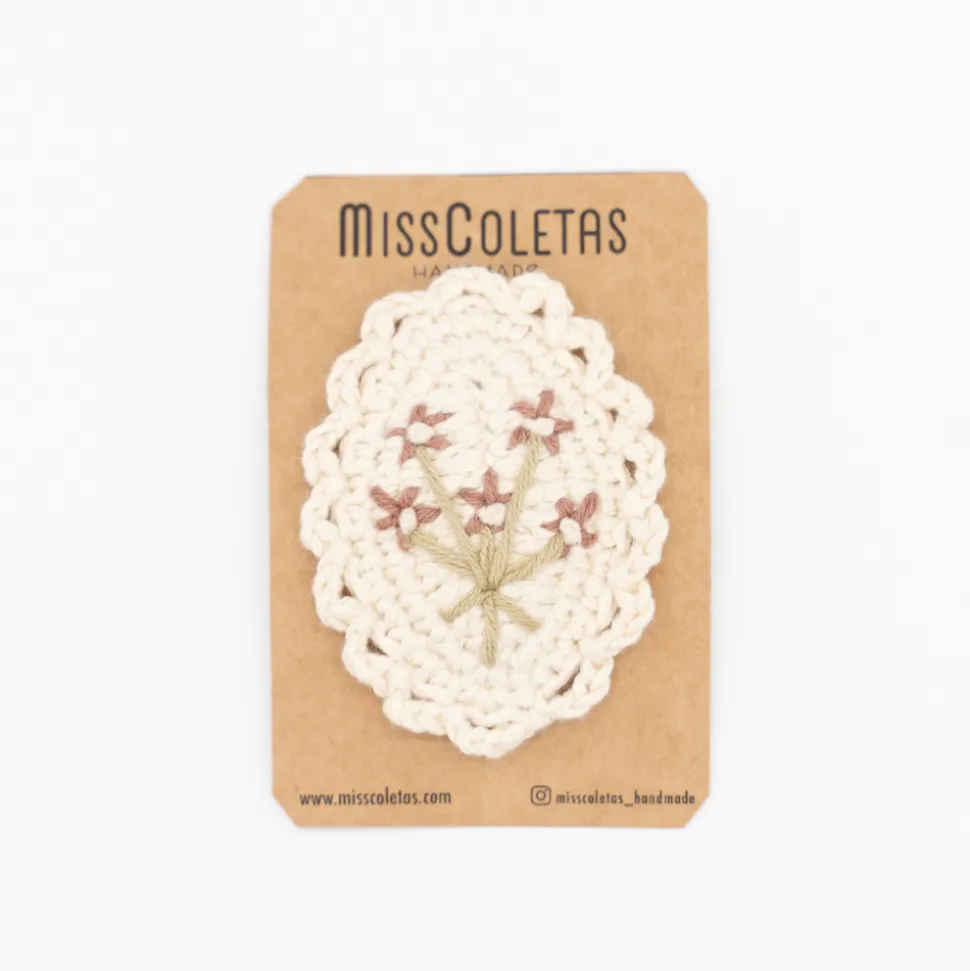 Clip crochet flores vintage bordado