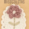 Clip crochet flor vintage mauve