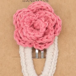 Clip crochet rosa