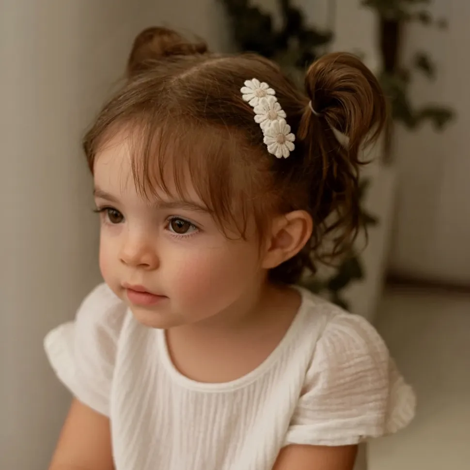 Clip de flores bordadas