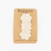 Clip flores beige crochet perlas