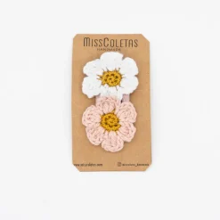 Clip flores crochet combinadas