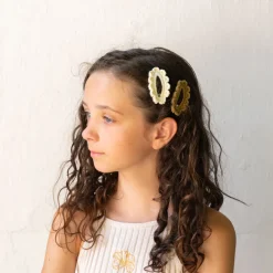 Clip forrado crochet verde kaki