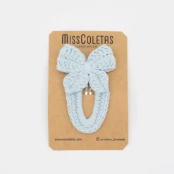 Clip lazo crochet azul celeste