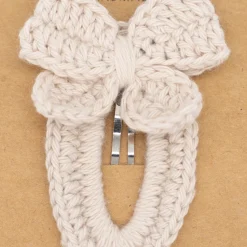 Clip lazo crochet beige