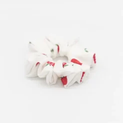 Coletero scrunchie blanco manzanas