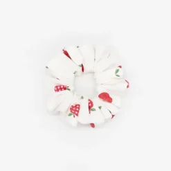 Coletero scrunchie blanco manzanas