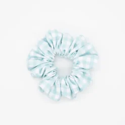 Coletero scrunchie de baño vichy azul