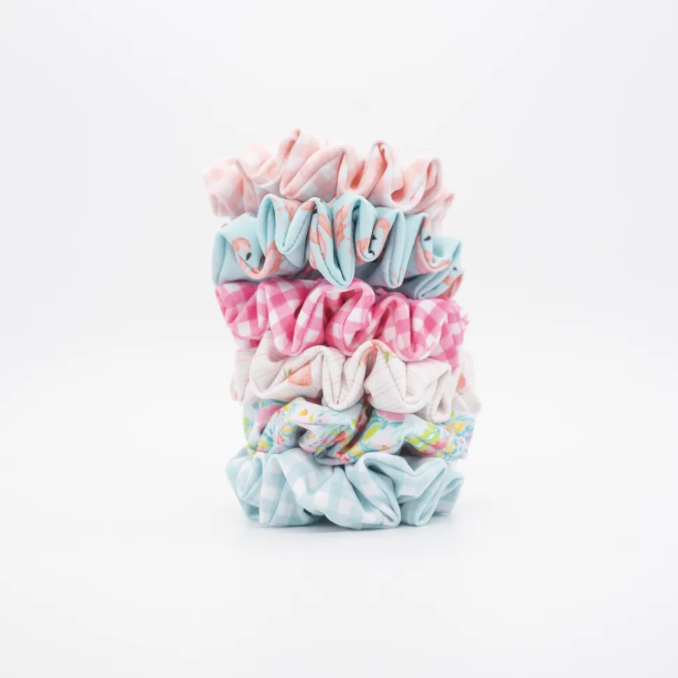 Coletero scrunchie de baño vichy azul