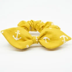 Coletero scrunchie lazo amarillo ocre anclas