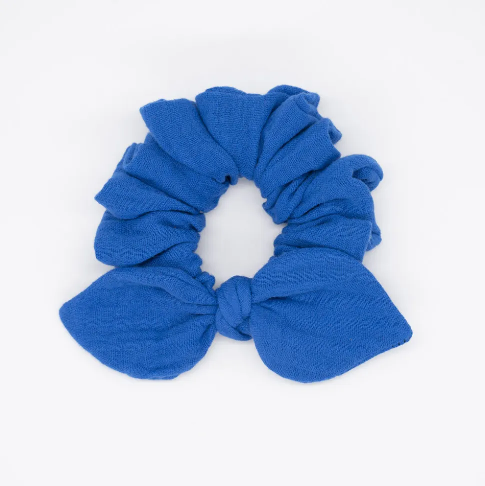 Coletero scrunchie lazo azulón