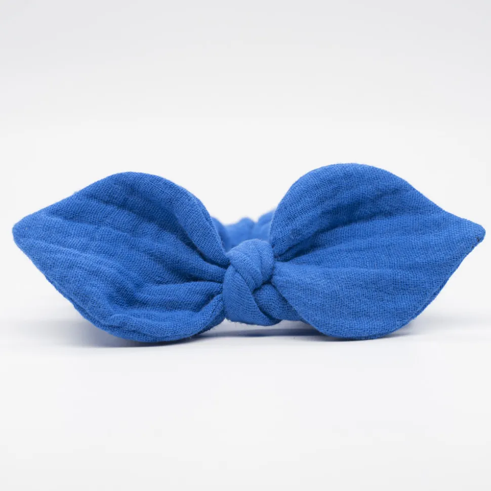 Coletero scrunchie lazo azulón
