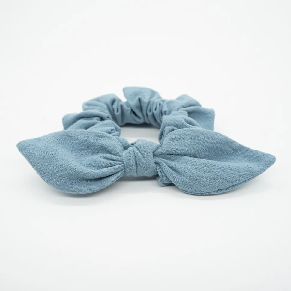 Coletero scrunchie lazo azul sombra rústico