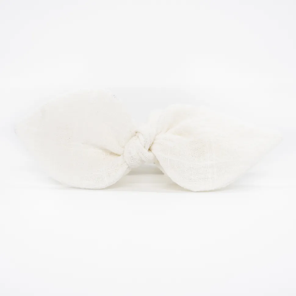 Coletero scrunchie lazo blanco texturado