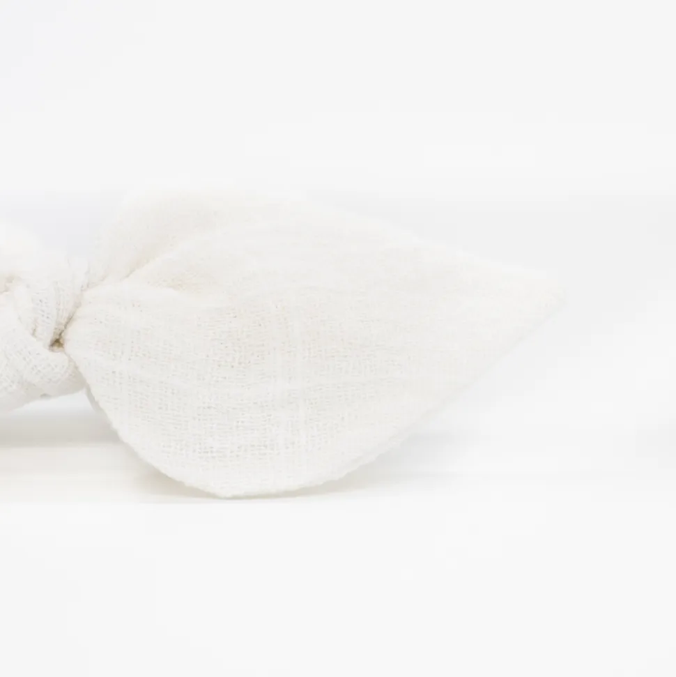 Coletero scrunchie lazo blanco texturado