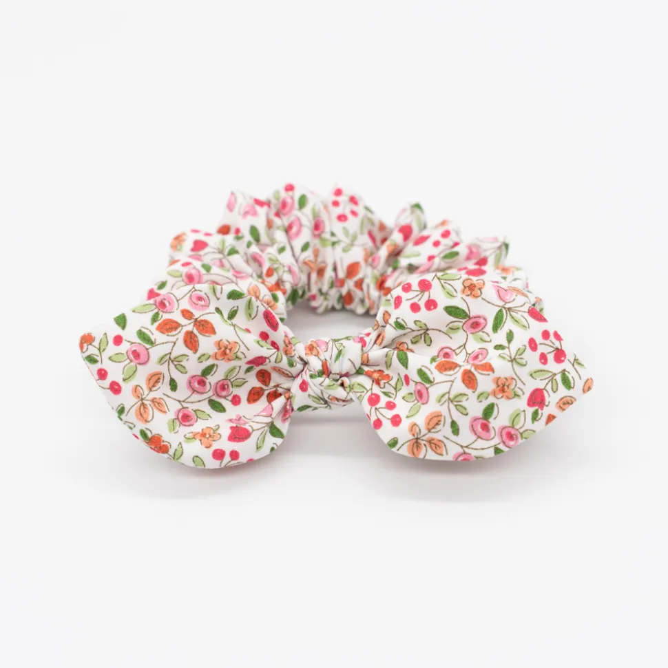 Coletero scrunchie lazo estampado flores