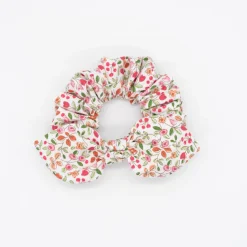 Coletero scrunchie lazo estampado flores