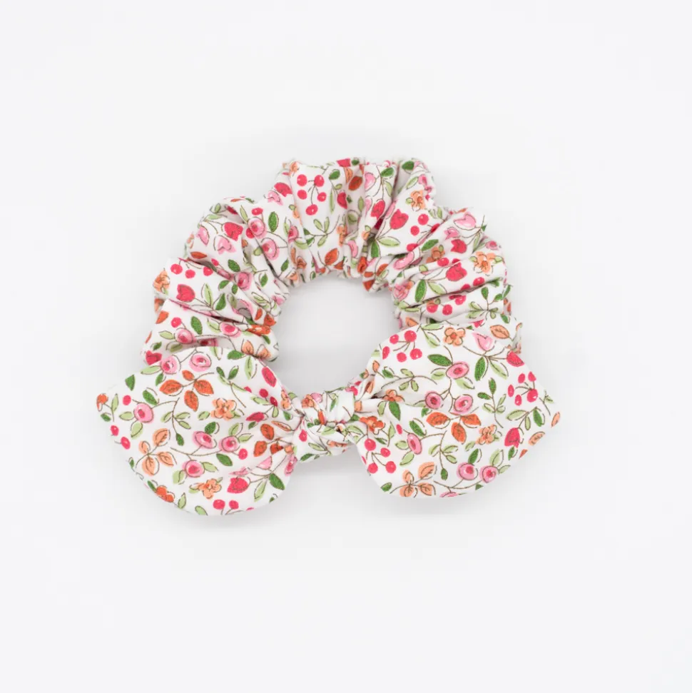 Coletero scrunchie lazo estampado flores