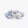 Coletero scrunchie lazo flores azul marino