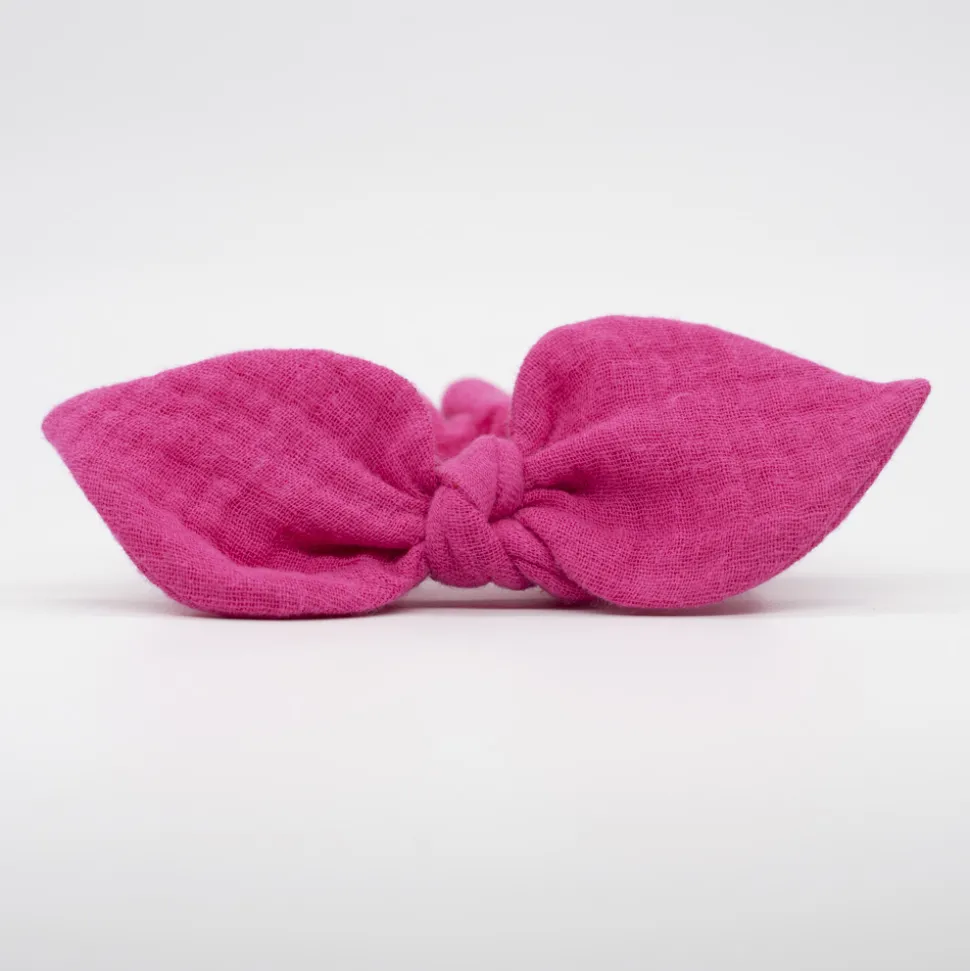Coletero scrunchie lazo fucsia