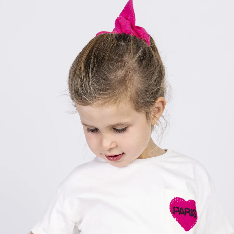 Coletero scrunchie lazo fucsia