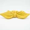 Coletero scrunchie lazo gasa amarillo ocre topos oro