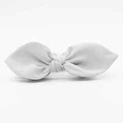 Coletero scrunchie lazo gris perla
