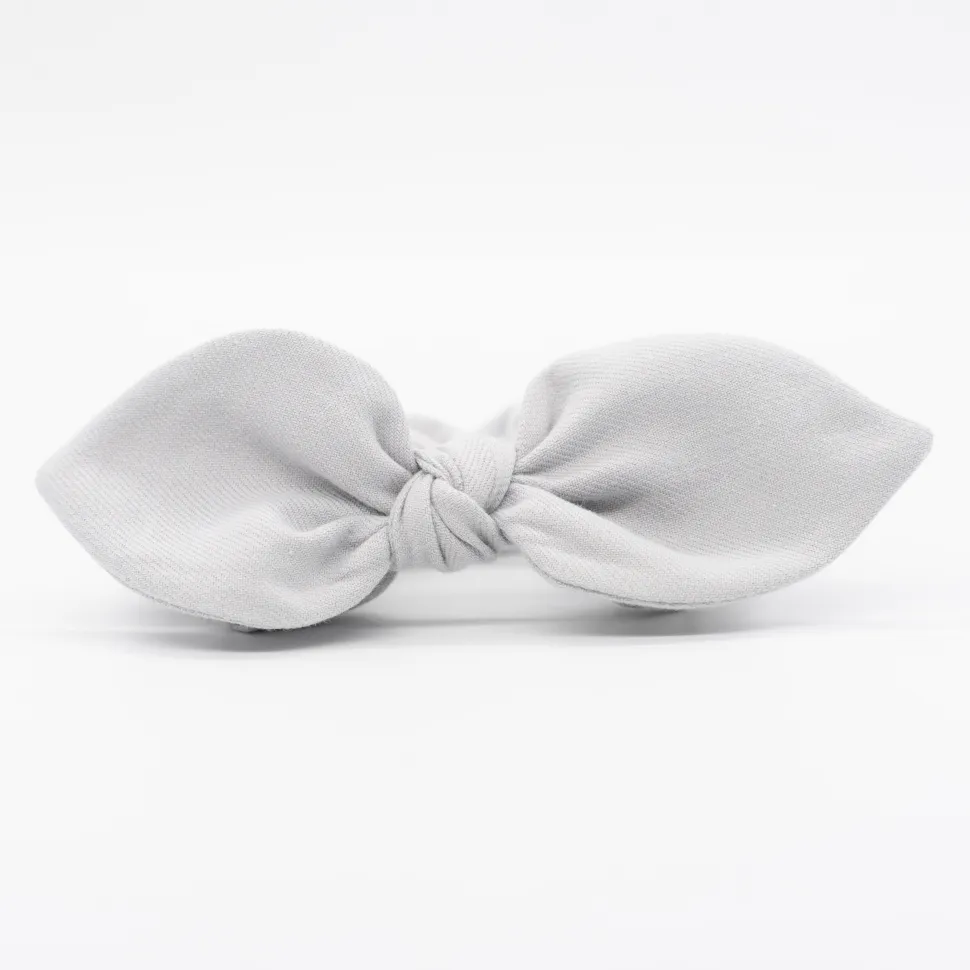 Coletero scrunchie lazo gris perla