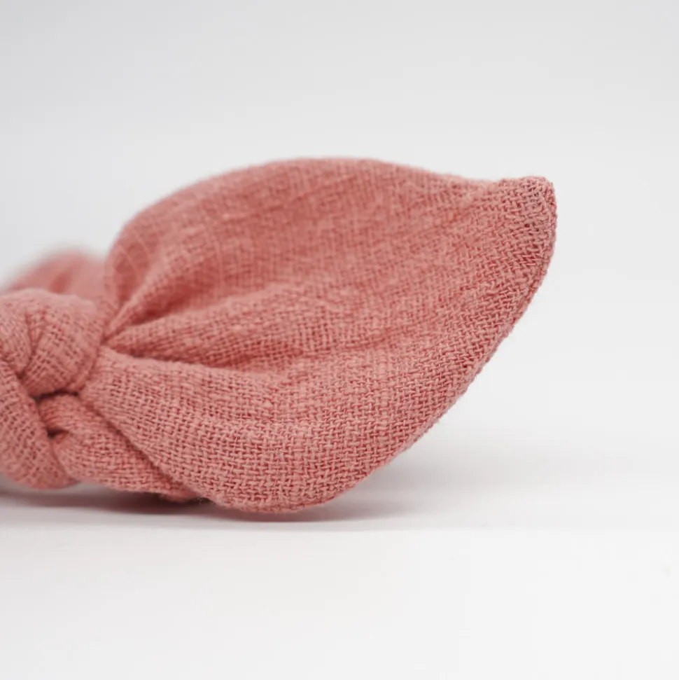 Coletero scrunchie lazo rosa rústico