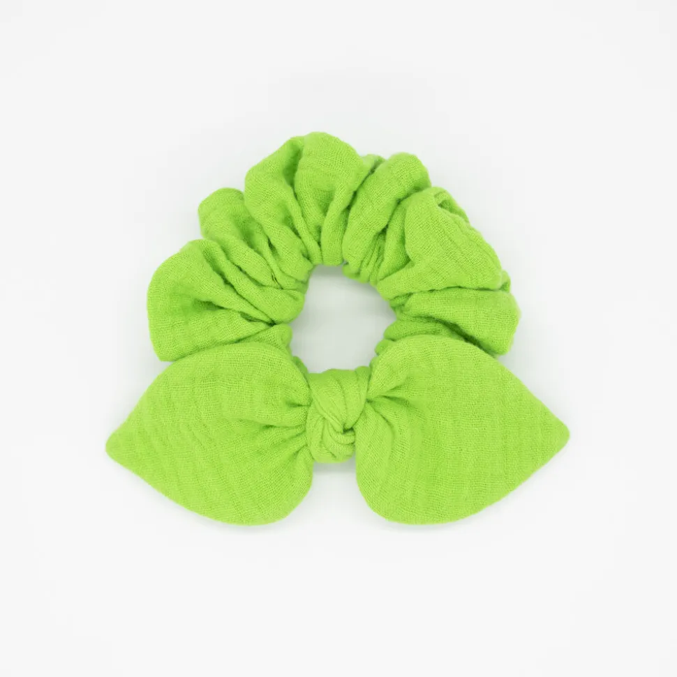 Coletero scrunchie lazo verde flúor