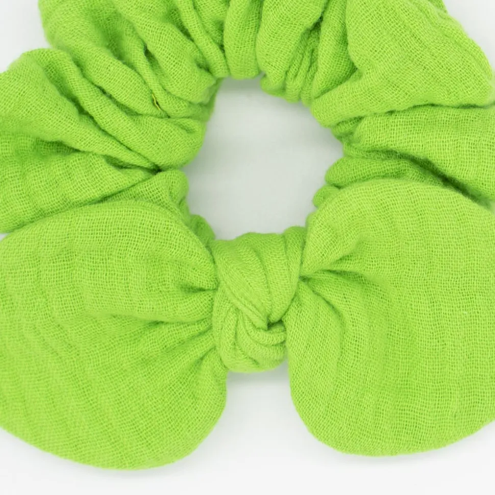 Coletero scrunchie lazo verde flúor