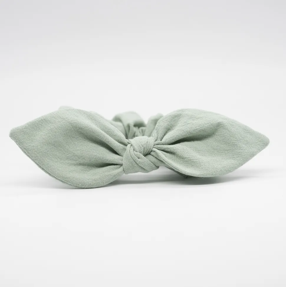 Coletero scrunchie lazo verde rústico