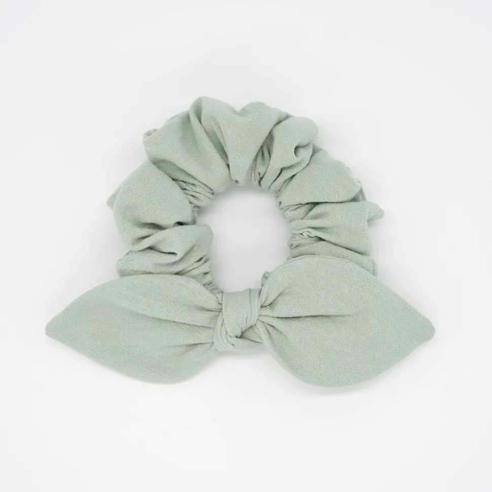 Coletero scrunchie lazo verde rústico
