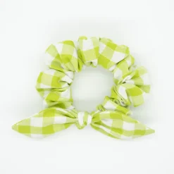 Coletero scrunchie lazo vichy verde