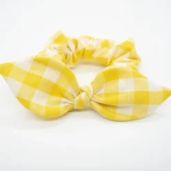 Coletero scrunchie lazo vichy amarillo