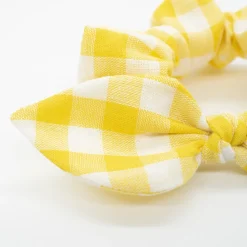 Coletero scrunchie lazo vichy amarillo