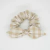 Coletero scrunchie lazo vichy beige
