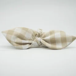Coletero scrunchie lazo vichy beige