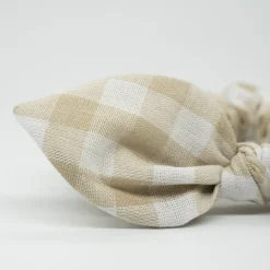 Coletero scrunchie lazo vichy beige
