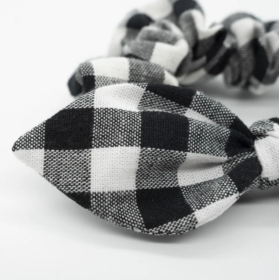 Coletero scrunchie lazo vichy negro