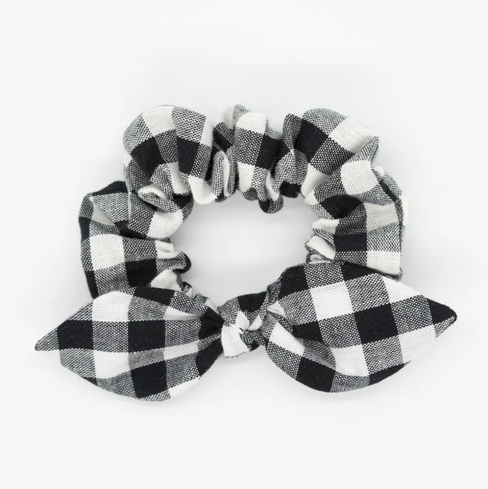 Coletero scrunchie lazo vichy negro