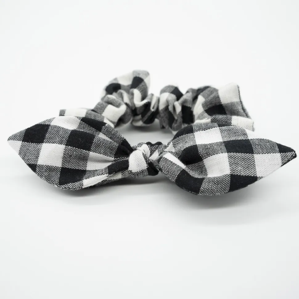 Coletero scrunchie lazo vichy negro