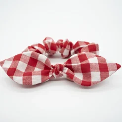 Coletero scrunchie lazo vichy rojo