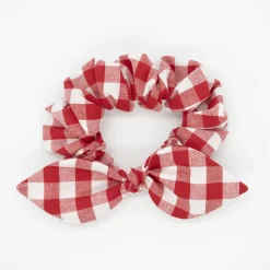 Coletero scrunchie lazo vichy rojo