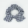 Coletero scrunchie lazo vichy azul marino
