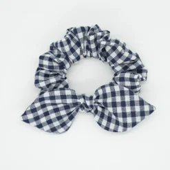 Coletero scrunchie lazo vichy azul marino