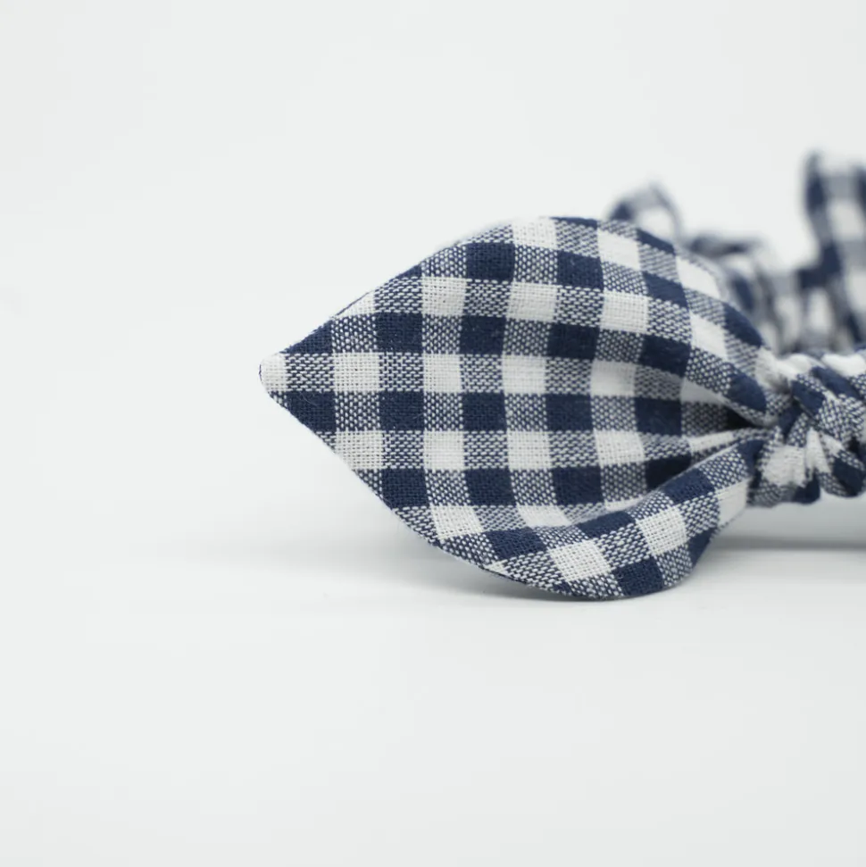 Coletero scrunchie lazo vichy azul marino