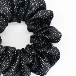 Coletero scrunchie negro brillo